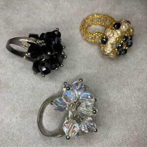 Cluster bead statement rings
